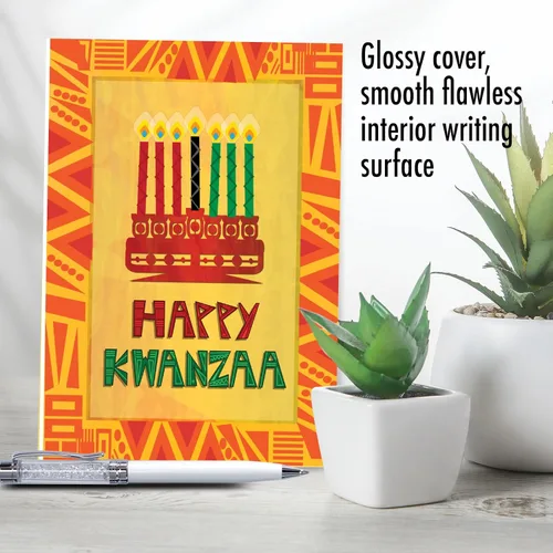 Miniatura 3 de The Best Card Company - Tarjeta de felicitación Kwanzaa - Tarjeta de celebración anual afroamericana - Fiesta de fe - Unidad y paz C9181KWG