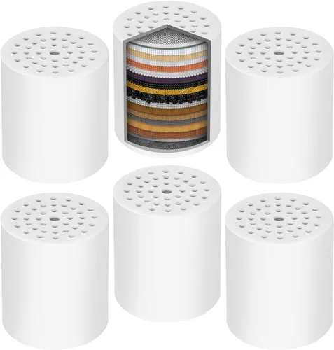 Cartucho de repuesto universal para filtro de ducha, paquete de 6 filtros de cabezal de ducha de 20 etapas para agua dura, presurización