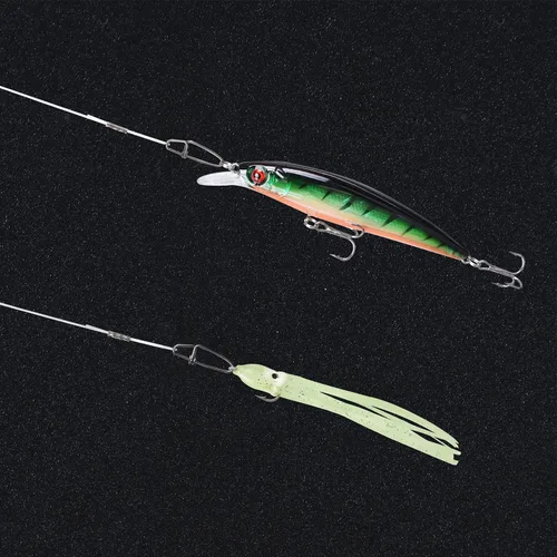 Miniatura 5 de Líderes de pesca de fluorocarbono 100% de 50 libras, 10/20 unidades, agua salada/agua dulce, línea líder de fluorocarbono de 20 pulgadas con giro