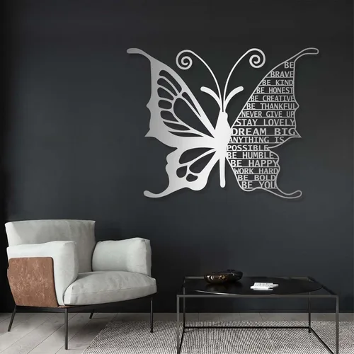 Arte de pared de mariposa de metal, citas motivacionales, decoración de pared con frases positivas, arte de pared inspirador grande, metal de arte