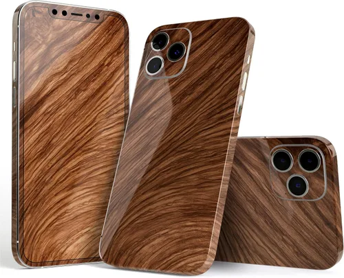 DesignSkinz Kit de calcomanías de cuerpo completo compatible con iPhone 15 Plus, madera natural de lujo V3