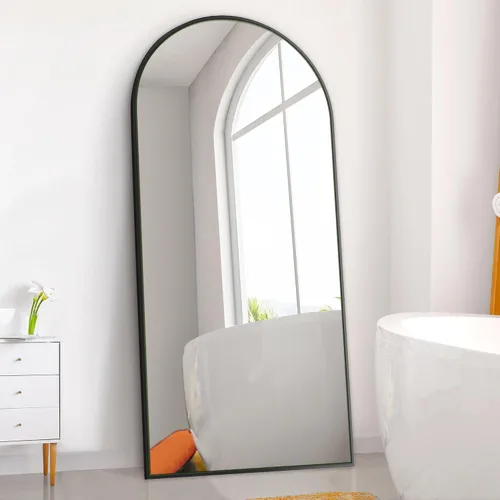 Miniatura 20 de Dolonm Espejo de longitud completa de 65 x 22 pulgadas, espejo de pie de diseño moderno, espejo de cuerpo completo para sala de estar, dormitorio