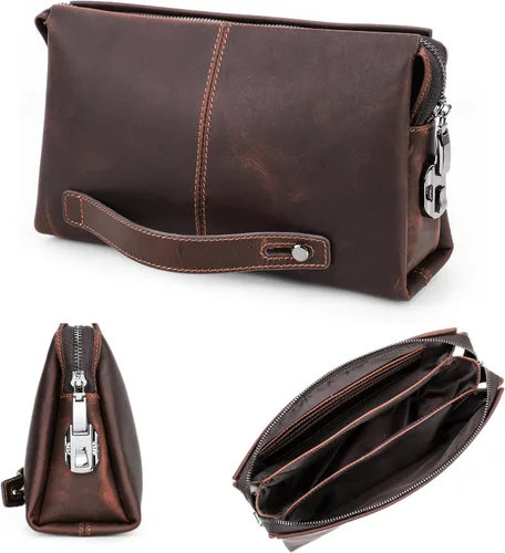 Miniatura 66 de Funda de piel de grano superior para hombre y mujer, múltiples bolsillos/ranuras, RFID de gran capacidad para tarjetas, cheques, dinero, pasaporte