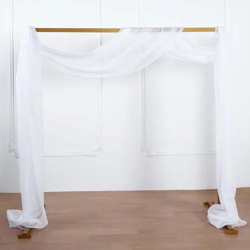 Miniatura 8 de Efavormart - Paneles de cortina de organza transparente blanca de 18 pies, cenefa para ventana, arco de boda, tela drapeada para mesa superior
