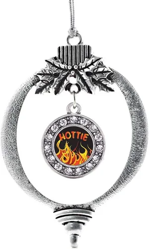 Miniatura 76 de Inspired Silver - Twin One - Adorno festivo de Navidad de plata - Adorno festivo de árbol de Navidad con dije de círculo y circonita cúbica