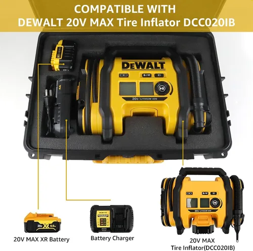 Miniatura 2 de DEWALT - Funda rígida compatible con inflador de neumáticos de 20 V MAX DCC020IB – Caja de almacenamiento protectora impermeable a prueba de golpes