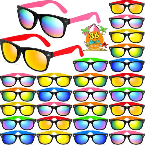 Miniatura 8 de Gafas de sol para niños a granel, gafas de sol de neón con protección UV400, niños y niñas, recuerdos de fiesta para niños, suministros de fiesta