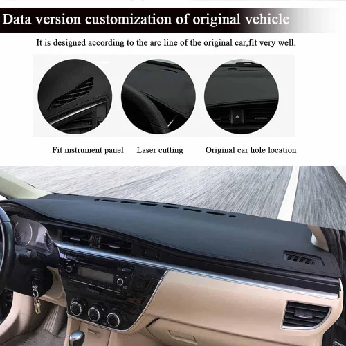 Miniatura 2 de Rifoda Para Toyota Corolla Dash Board Cover Mat Fit para Corolla 2018 2017 2016 2015 2014 Material de cuero Tablero de instrumentos Parasol Cubierta