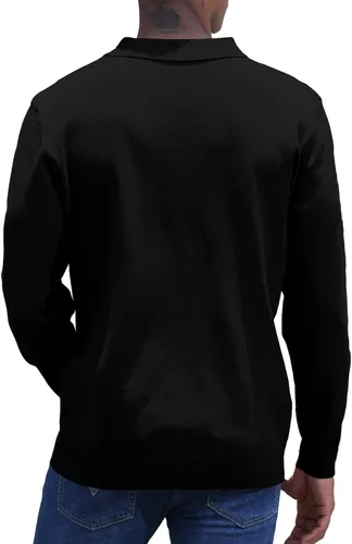 Miniatura 4 de CTU Camisas polo de manga larga a rayas vintage para hombre, camisas de golf