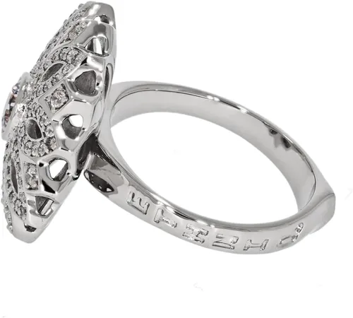 Miniatura 4 de ETHNIQ Carrington Collection - Alianzas de boda chapadas en platino con tema floral adornado con circonita cúbica de diamante, ideas de regalo