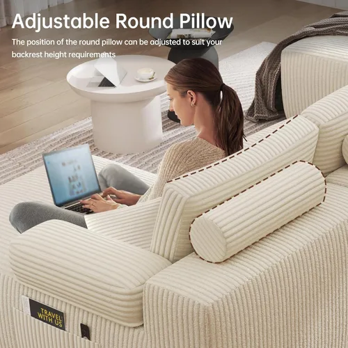 Miniatura 4 de DURASPACE Sofá de nube sin huesos, sofá modular en forma de U de 126 pulgadas para sala de estar, sofá modular de asiento profundo de gran