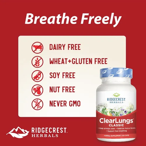 Miniatura 5 de Ridgecrest Herbal Clearlungs Classic Red Label - 60 cápsulas (paquete de 3)