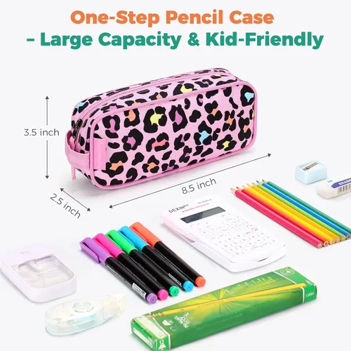 Miniatura 3 de Estuche para lápices Choco Mocha para niñas, estuche suave con cierre para niñas, estuche para lápices para la escuela, bolsa de lápices arcoíris