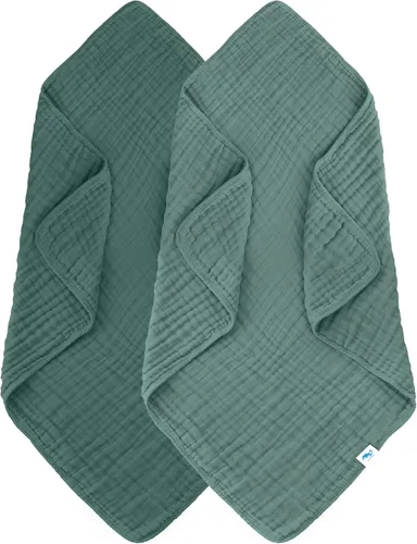 Miniatura 21 de SWEET DOLPHIN - Paquete de 2 toallas de baño de muselina para bebés y niños pequeños, manta 100% algodón, 40 x 40 pulgadas, altamente absorbentes