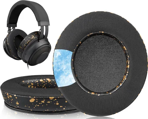 SOULWIT Almohadillas de repuesto de gel refrigerante, para Razer Kraken 2019/Tournament Edition/Ultimate/Kitty, almohadillas para auriculares Negro