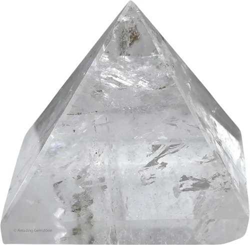 Miniatura 4 de Piedras Curativas de Cristal de Pirámide de Cuarzo Claro de Amazing Gemstone - Figura de Gran Pirámide de 2" de Piedra Natural para Meditación
