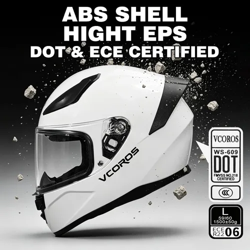 Miniatura 2 de VCOROS Casco integral para motocicleta, unisex, para adultos, aprobado por DOT, WS-609, casco de carreras de moto de calle