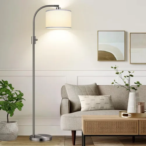 Miniatura 9 de [Actualizada] Lámpara de pie negra regulable, bombilla LED Edison de 1200 lúmenes incluida, lámpara de pie de arco para sala de estar, lámparas
