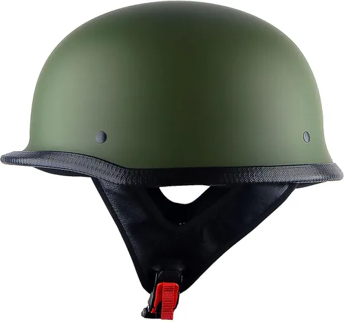 Miniatura 11 de 1Storm Casco de media cara para motocicleta, estilo alemán abierto, aprobado por DOT: HKY602 Flag Skull Bandera de calavera