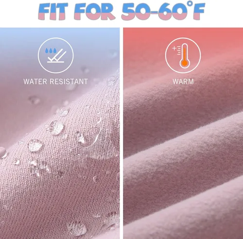 Miniatura 4 de baleaf Leggings con forro polar para niñas, repelentes al agua, cintura alta, pantalones atléticos cálidos para invierno, senderismo, correr, yoga