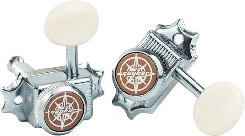 Miniatura 4 de Guyker Afinadores de bloqueo para guitarra (3L + 3R diestros) – Clavijas de afinación de repuesto con llave de cuerda estilo vintage deluxe – crema