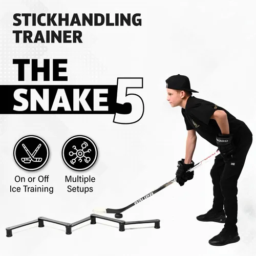 Miniatura 2 de ACE HOCKEY The Snake Stickhandling Trainer – Adjustable Hockey Training Aid for Puck Control, Quick Hands, Reaction Time & Coordination – Snake 5