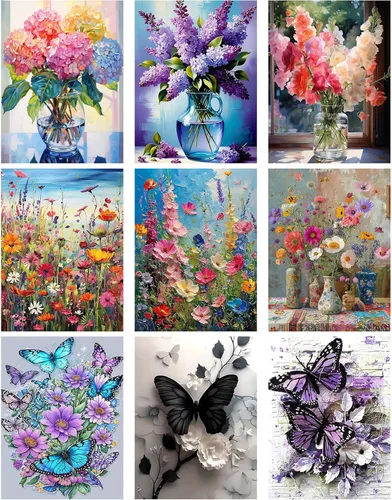 Miniatura 31 de Meothan Paquete de 6 Kits de Pintura de Diamantes Paisaje Lunar Kits de Arte de Diamantes para Adultos Principiantes, Pintura de Taladro Redondo