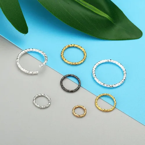 Miniatura 5 de PATIKIL Anillo con dije de copa de vino de 0.05 x 0.59 pulgadas, paquete de 100 aretes de metal con cuentas trenzadas, anillos abiertos, dorado