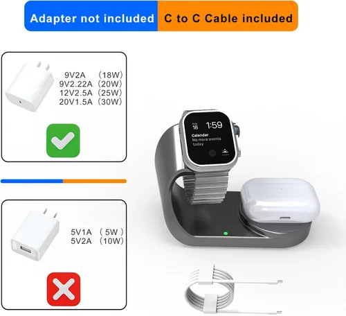 Miniatura 6 de Cargador de Apple Watch, base magnética de carga rápida compatible con iWatch Series 11/Ultra/SE/10/9/8/7/6/5, para Apple Watch, cargador Airpod