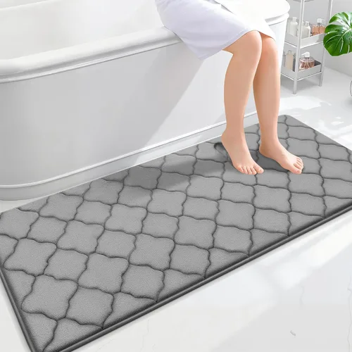 Miniatura 293 de OLANLY Alfombra de Baño de Espuma Viscoelástica de 24 x 16 pulgadas, Ultra Suave y Absorbente, Alfombras de Baño Antideslizantes, Cómodas, Lavables