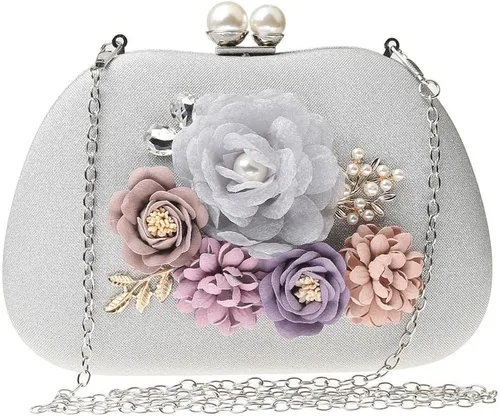 Miniatura 2 de Bolso de mano floral vintage para mujer, bolso de mano de noche con asa superior