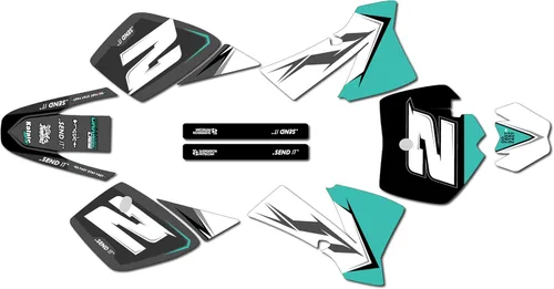 Miniatura 5 de Graphics Kit for KTM 50SX Mini SX50 (2002-2008) Razor Series Cyan 9 Mil - Easy Go - Dirt Pit Bike Motorcycle Stickers, Dirtbike Racing Automotive
