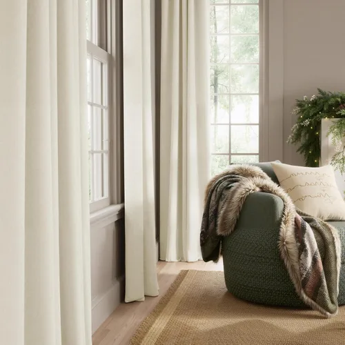 Miniatura 2 de NICETOWN Cortinas de terciopelo blanco marfil de 10 pies de largo para techos altos, cortinas extralargas con aislamiento térmico para ventanas