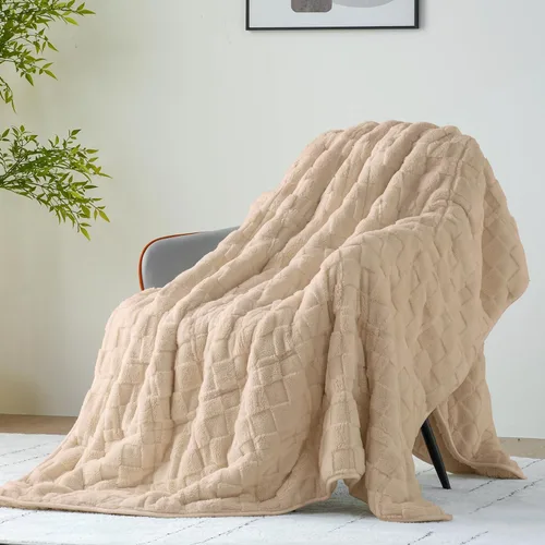 Miniatura 13 de Uttermara - Manta con peso de vellón sherpa de 15 libras para adultos, vellón ultrasuave y sherpa unicolor, manta de felpa acogedora de doble cara