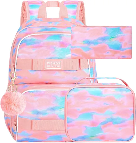 Miniatura 25 de Mochila para laptop, 16 pulgadas, bolsa escolar y bolsa de almuerzo, mochilas resistentes al agua para adolescentes, niñas, mujeres, estudiantes
