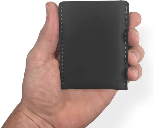 Miniatura 2 de Modern Carry - Funda delgada de cuero para tarjetas de crédito, Funda para tarjeta Gris Medianoche, Moderno