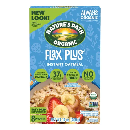 Miniatura 12 de Nature's Path Paquete variado de avena instantánea orgánica, 8 paquetes, sin OMG, sin OMG, granos integrales, proteína a base de plantas, alto