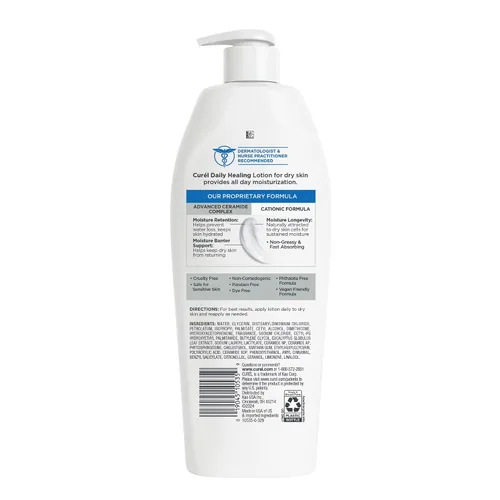 Miniatura 10 de Curel Loción diaria curativa para manos y cuerpo, hidratante nutre la piel seca con complejo avanzado de ceramida, repara la barrera de humedad, 13