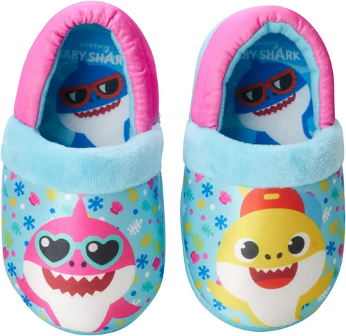 Miniatura 4 de Nickelodeon Toddler Boys' and Girls Baby Shark Slippers - Plush Fuzzy Slippers, Non-Skid Sole (5-12 ToddlerKid)