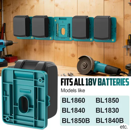 Miniatura 2 de Soporte de montaje de batería compatible para baterías Makita de 18V, colgador de montaje en pared para BL1860 BL1850 BL1840 BL1830, organiza tu