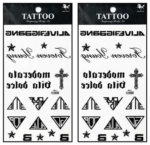 Miniatura 11 de Tatuajes 2 hojas de tatuaje temporal 3D paraguas de sol nubes de lluvia para mujeres hombres espalda baja hombro cuello brazo tatuaje etiqueta