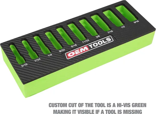 Miniatura 5 de OEMTOOLS 23985 Juego de 10 piezas de llaves profundas de 1/4 de pulgada, tamaños SAE 3/16"-9/16", juego de llaves de vaso de 1/4 de unidad