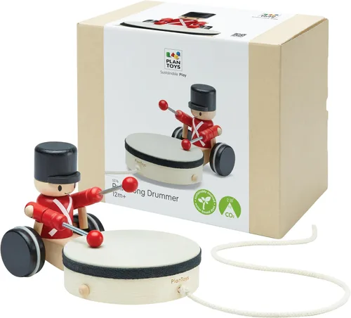 Miniatura 9 de PlanToys® Erizo de madera Juguete Montessori para niños pequeños Juguete para caminar con sonido, aprendizaje temprano, equilibrio y Erizo Pull