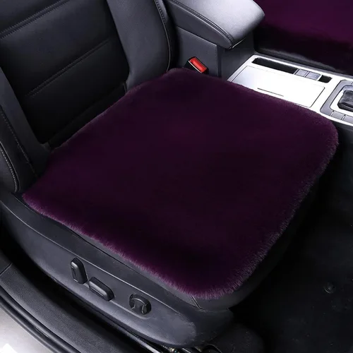 Miniatura 9 de LoveisLove Cojín de asiento de automóvil para asiento de conductor, almohadilla de asiento de felpa sintética, suave, cómoda, cálida, silla de Negro