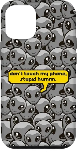 Miniatura 27 de Funda para iPhone 13 Pro Alien Dont Touch My Phone Stupid Human Funny Space Lover Case