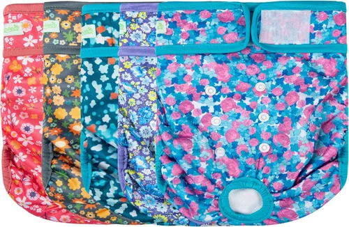 Miniatura 9 de wegreeco Pañales lavables para perros (paquete de 3), pañales para perros hembras altamente absorbentes para cachorros en celo, período