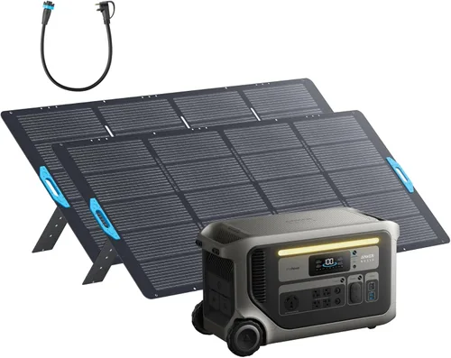 Anker SOLIX Estación de energía portátil F3000 con 2 paneles solares de 400 W, 3,072 Wh, recarga de 6,000 W, ampliable a 24 kWh, generadores solares