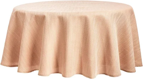 TOWN & COUNTRY LIVING Harper - Mantel resistente a las manchas y al agua, color beige marrón, 70 pulgadas, redondo