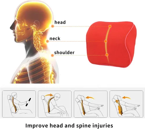 Miniatura 7 de Kit de cojín lumbar para automóvil, cojín de espalda y reposacabezas para el cuello, espuma viscoelástica con alivio del dolor de espalda
