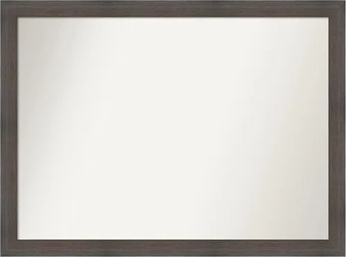 Miniatura 316 de Amanti Art Espejo de pared personalizado no biselado (24 x 27 pulgadas), marco estrecho de nogal chipre - varios tamaños personalizados - Espejo